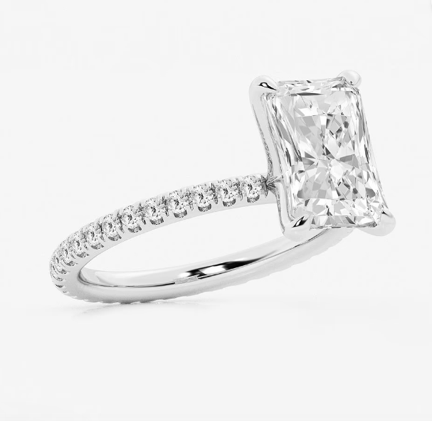 JF 3 CT Radiant Lab Grown Diamond Engagement Ring
