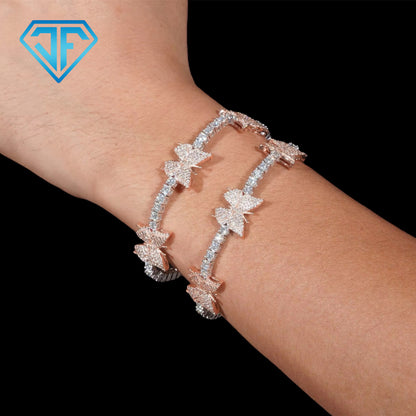 Two Tone Butterfly Diamond Bracelet