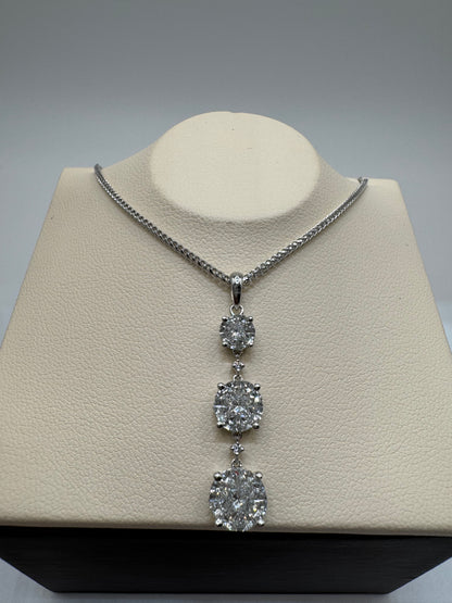 18KT 3 Diamond Charm W/Chain