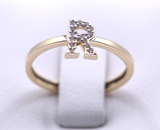 10KT Diamond Inital Rings